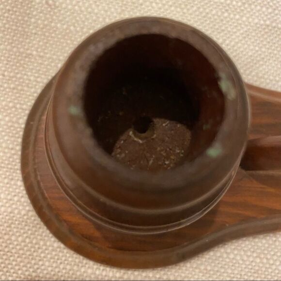 Vintage Wood Candle Holder with Finger Loop Rustic Primitive Farmhouse Decor - Picture 5 of 12